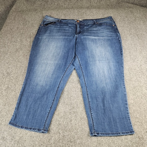 Catherines Denim - Catherines Est 1946 Denim Blue Cropped Jeans Plus Size 26W Contemporary Capri